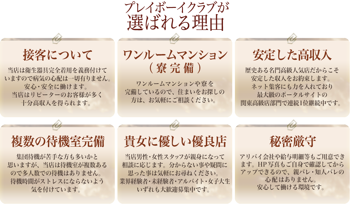 プレイボーイクラブが選ばれる理由